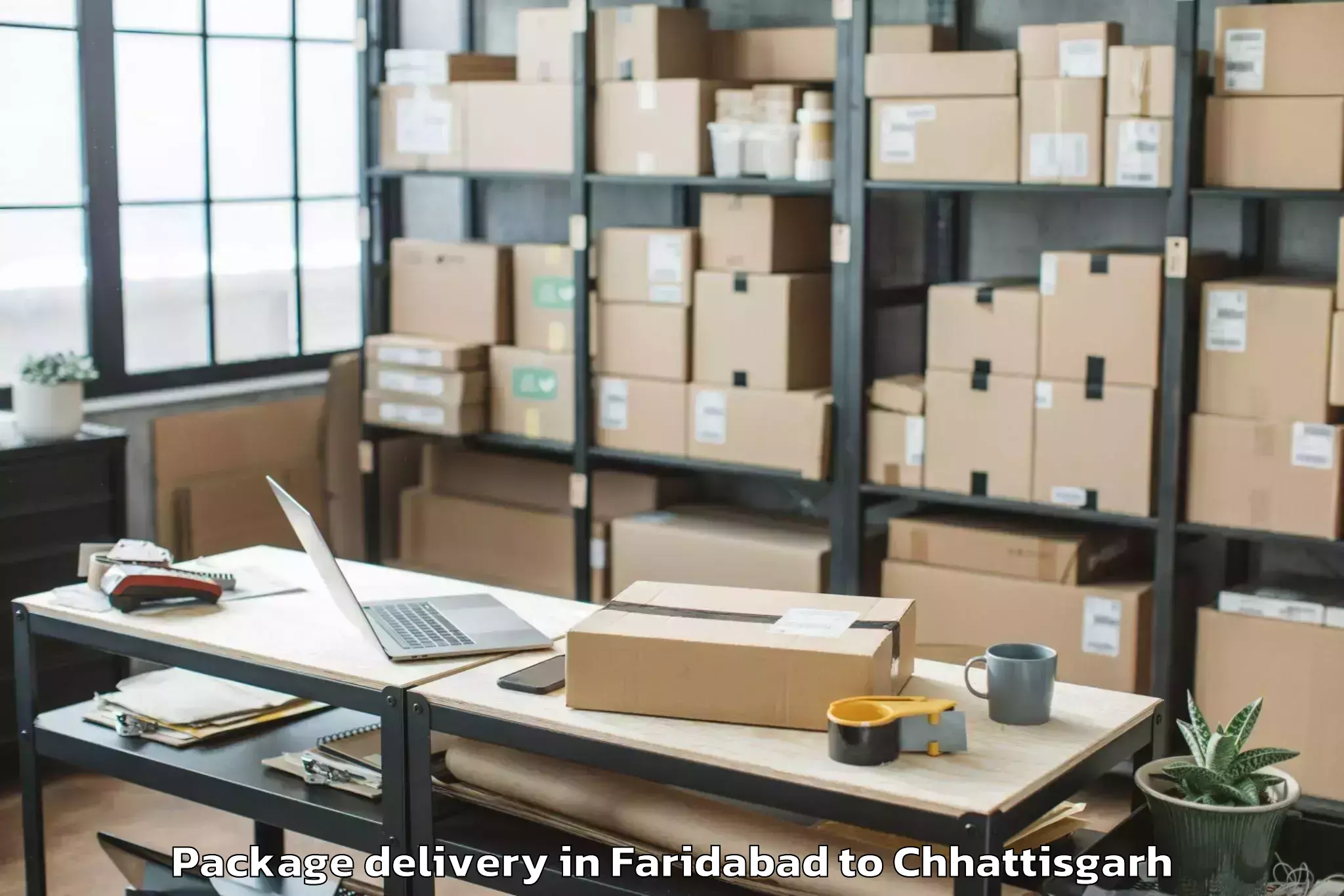 Professional Faridabad to Kawardha Package Delivery